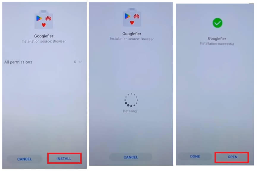 Install Googlefier apk to Google Play Store on any Huawei & Honor Phones