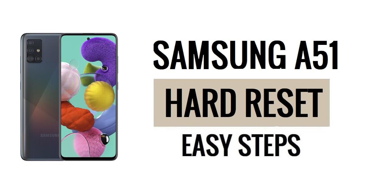 Samsung A51 하드 리셋 및 공장 초기화 방법