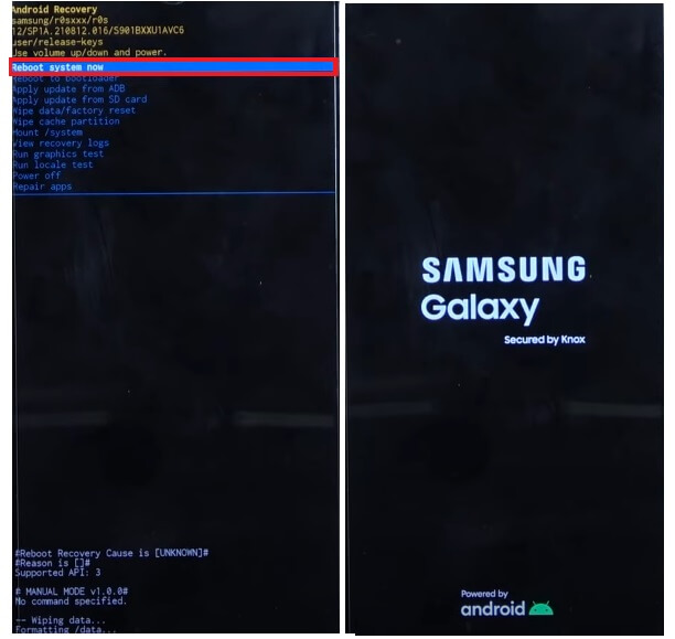 Starten Sie das System neu, um Samsung Hard Reset und Factory Reset durchzuführen
