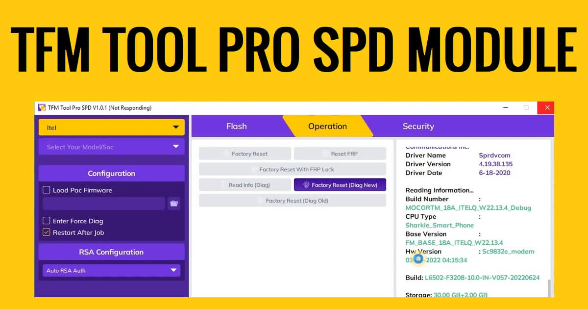 TFM Tool Pro SPD 모듈 V1.3.0 설정 최신 버전 다운로드