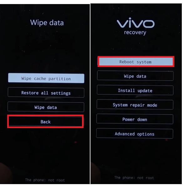 Reboot System to Vivo Hard Reset & Factory Reset Old models