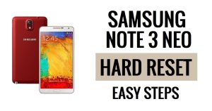 Samsung Note 3 Neo 하드 리셋 및 공장 초기화 방법