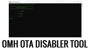OMH OTA Disabler Tool V1.0 Скачать последнюю версию бесплатно