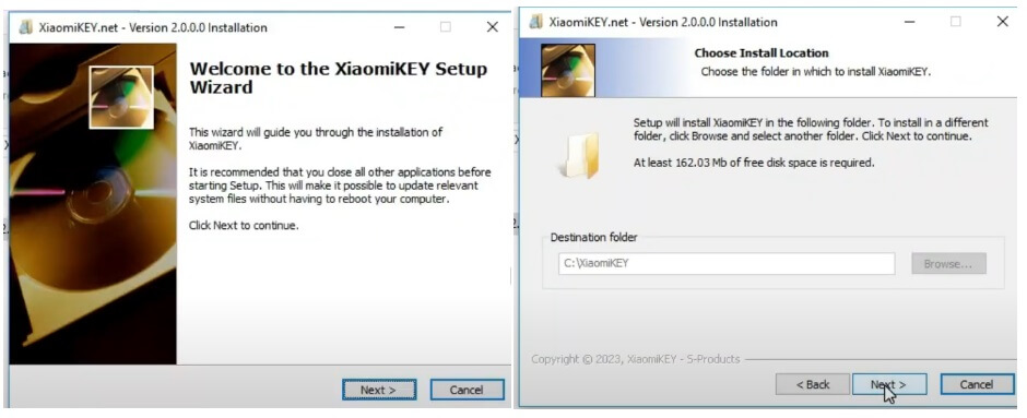 Install XiaomiKEY Tool