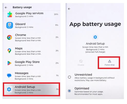 Force Stop ANdroid Setup