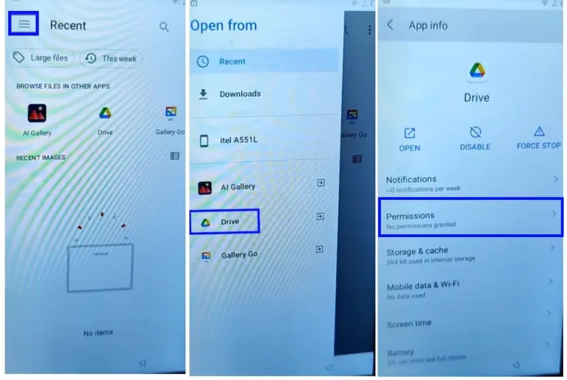 Long Press on Google Drive