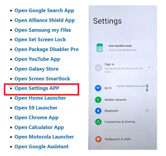 Open Settings App to Kyocera Android 14 version Bypass FRP Google Verification Lock (Kyocera Digno