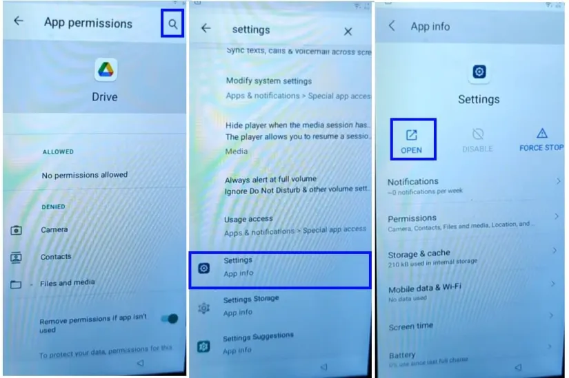 Open Settings App to Unlock Alldocube Google FRP Verification Lock (Android 10) Without PC Bypass