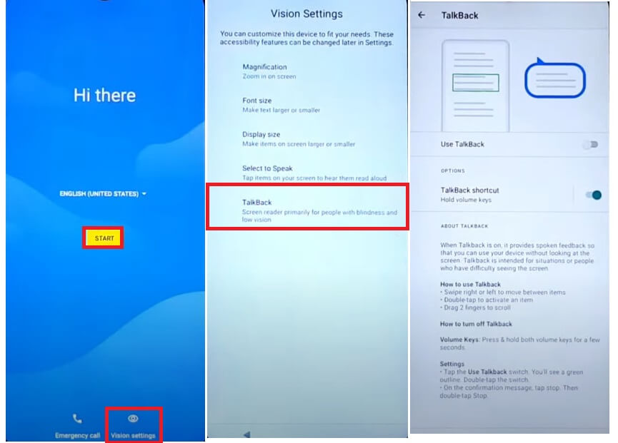 Enable Talkback to Freeyond FRP Bypass Android 12 Unlock Google Verification Without PC