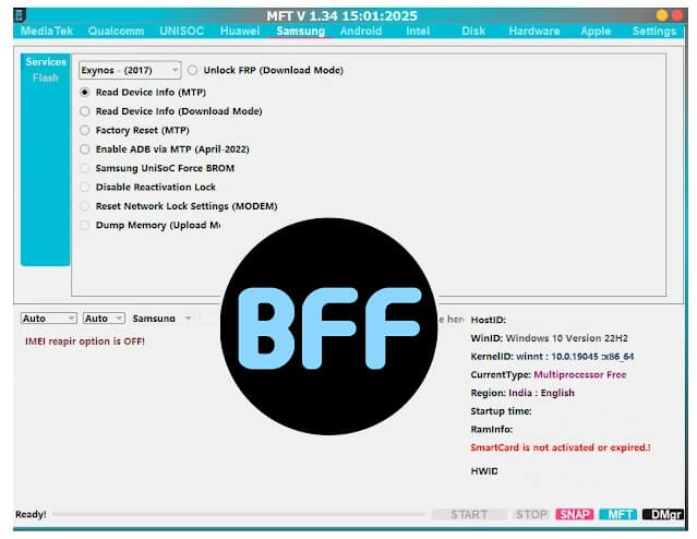 Samsung in MFT Mobile Fix Tool