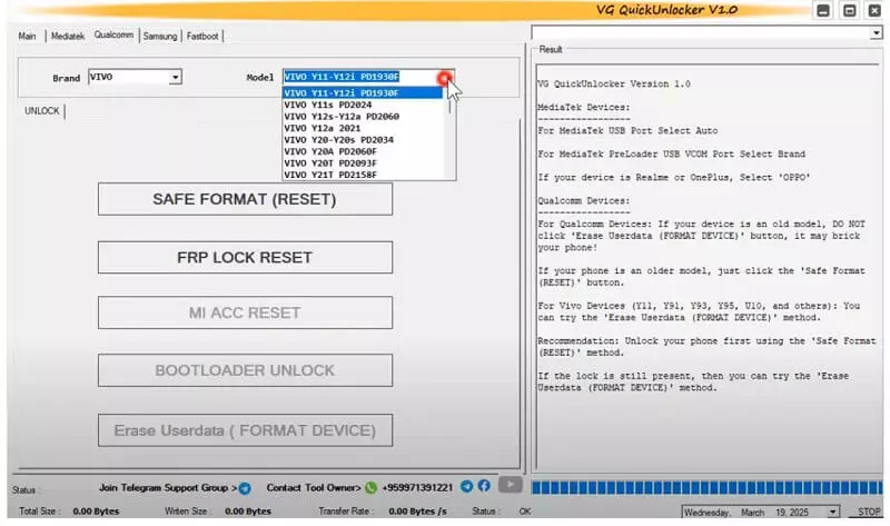 VG Quick Unlocker V1.0 Free Tool for MTK, Qualcomm