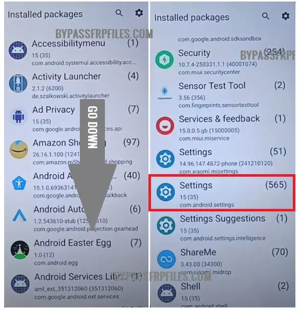 Ouvrez Paramètres > Exécution des services pour contourner le verrouillage du compte FRP Xiaomi Poco/Redmi (Android 15)