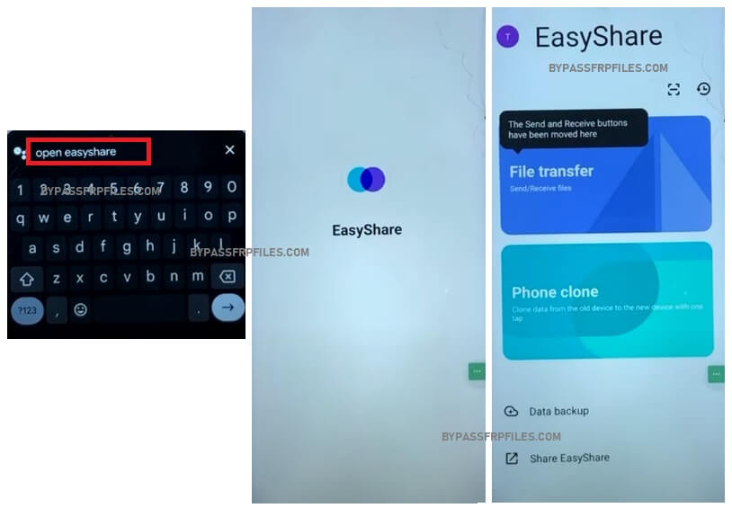 Open easy Share & transfer Activity Launcher