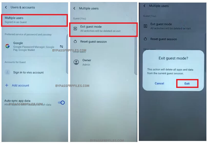 Exit Guest Mode & Bypass Vivo FRP Google Verification Lock Bypass Easily - Android 15