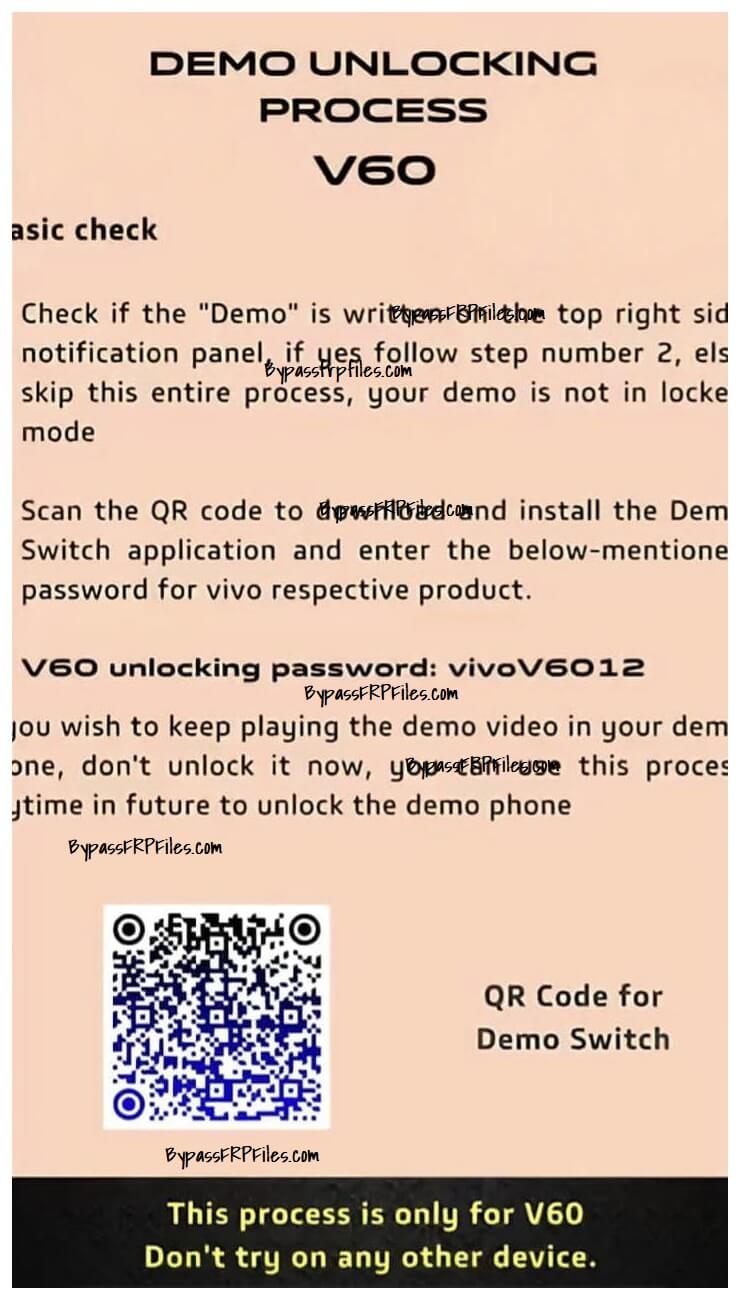 Vivo V60 Demo Mode Unlock (Free Code)