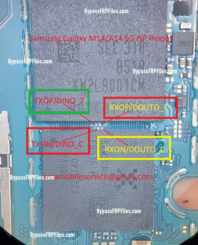 Samsung M14 5G (SM-M146B) UFS ISP Pinout