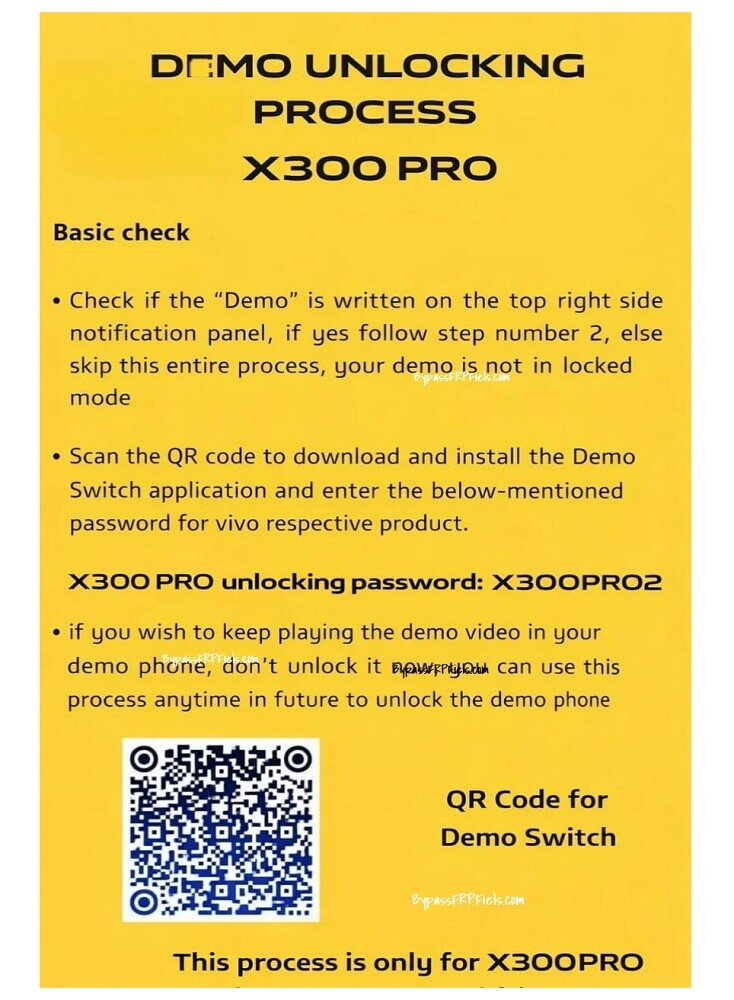 Vivo X300 & X300 Pro Demo Mode Unlock Code (Free)