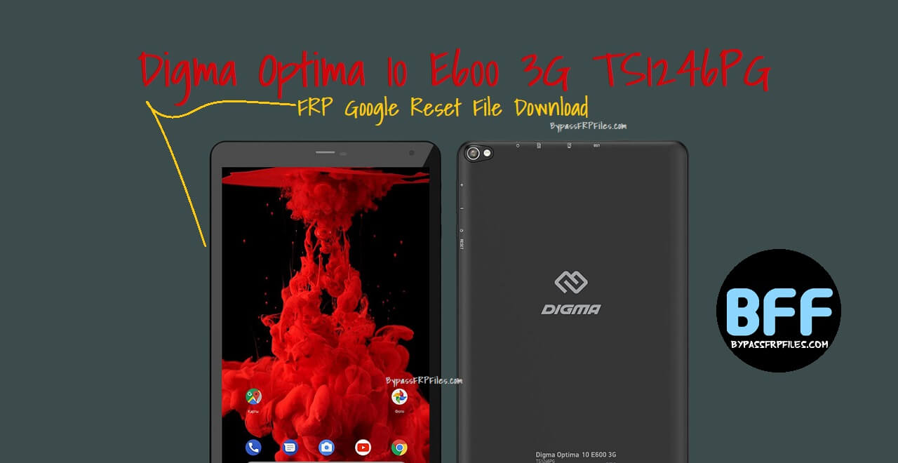 Digma Optima 10 E600 3G TS1246PG FRP Google Reset File Download