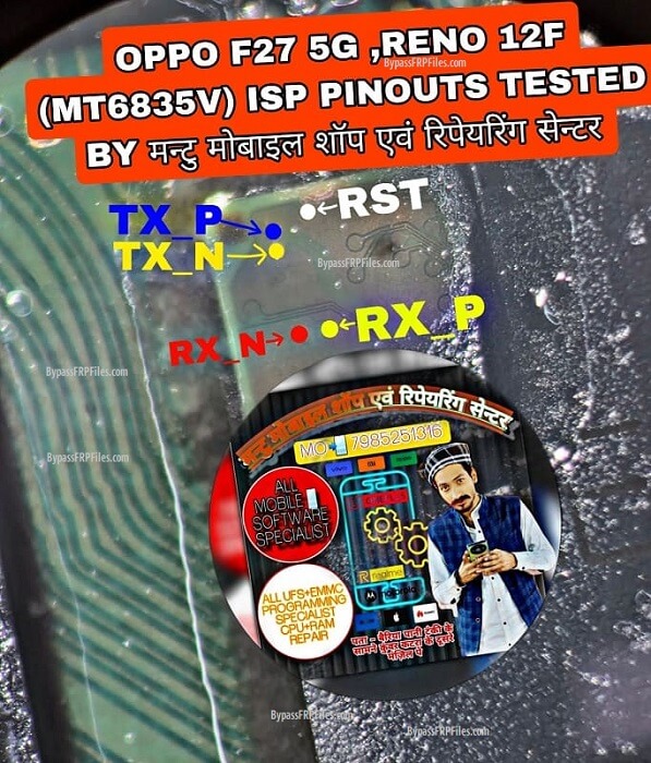 Oppo Reno 12F 5G MT6835V ISP Pinout (UFS)