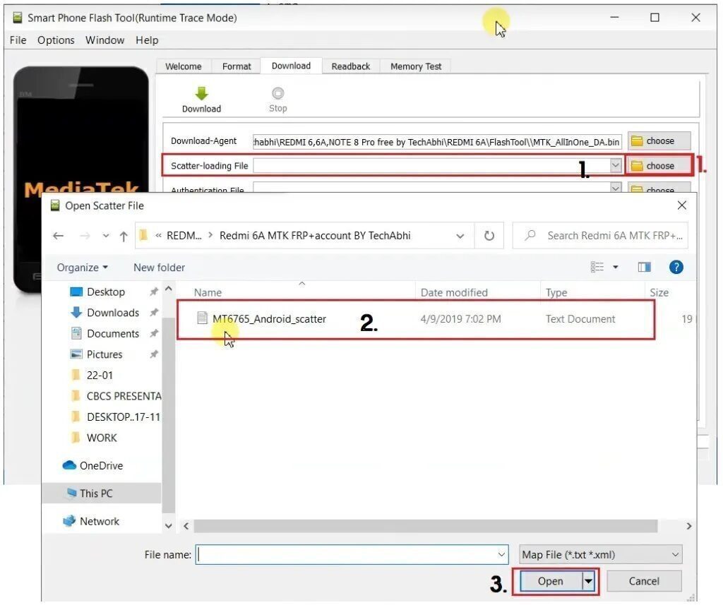 Select the File to ElePhone Unlock /Bypass/Remove Google Verification Gmail lock with FRP File