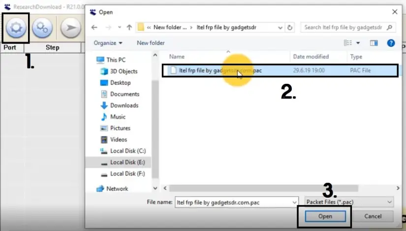 Select the FRP Bypass File to Teclast FRP Google verification Reset/Unlock/Remove